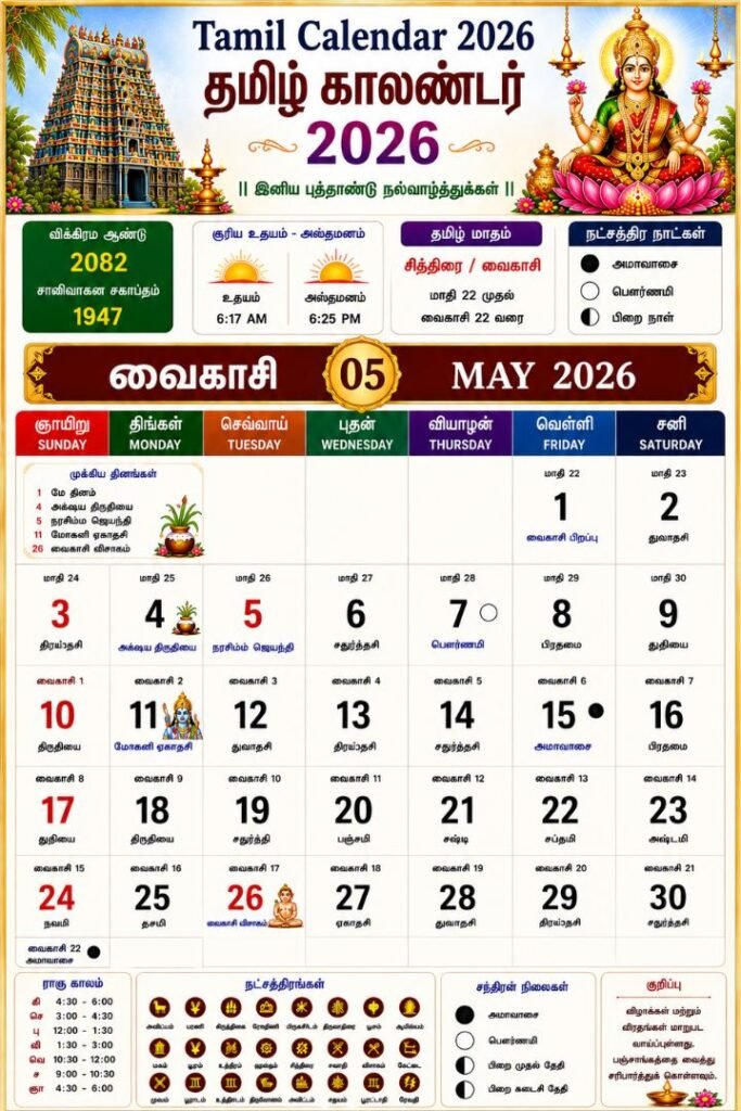 Tamil Calendar May 2026