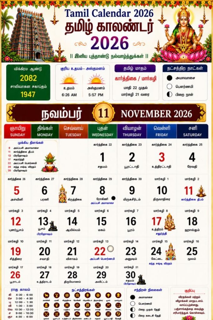 Tamil Calendar November 2026