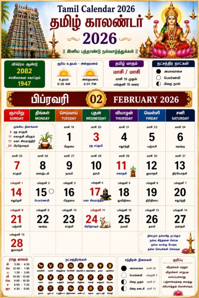 Tamil Calendar February 2026